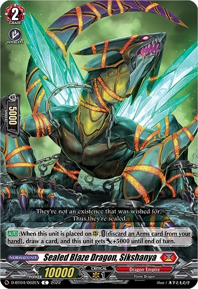 Image for Sealed Blaze Dragon, Sikshanya (D-BT04: Awakening of Chakrabarthi) (D-BT04/062EN) - Cardfight Vanguard