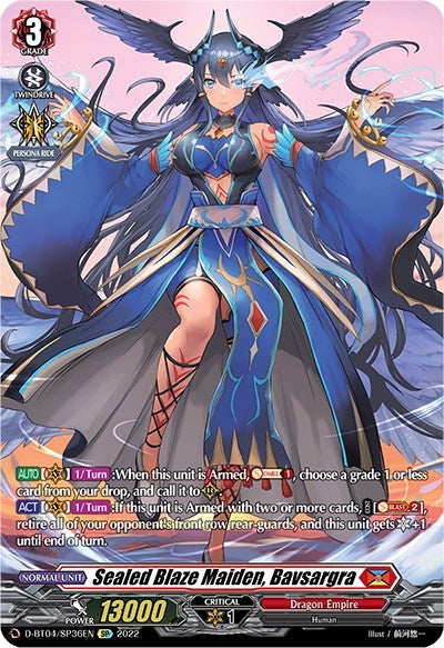 Image for Sealed Blaze Maiden, Bavsargra (SP) (D-BT04: Awakening of Chakrabarthi) (D-BT04/SP36EN) - Cardfight Vanguard