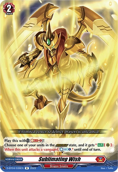 Image for Sublimating Wish (D-BT04: Awakening of Chakrabarthi) (D-BT04/036EN) - Cardfight Vanguard