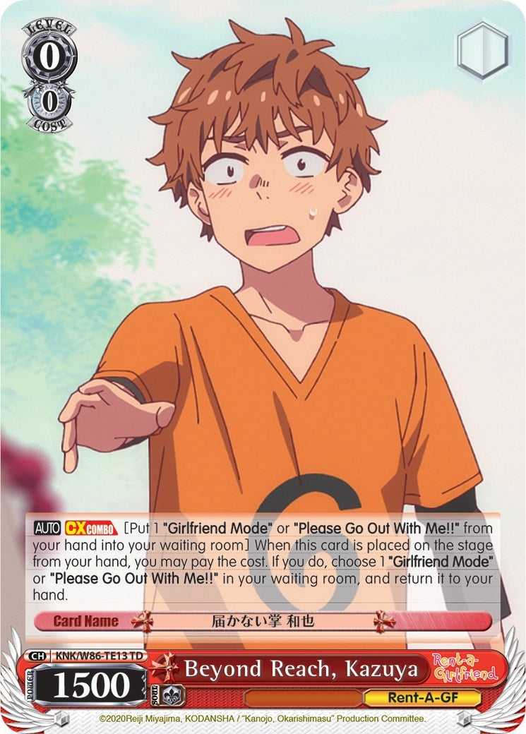 Image for Beyond Reach, Kazuya (Rent-A-Girlfriend) (KNK/W86-TE13 TD) - Weiss Schwarz