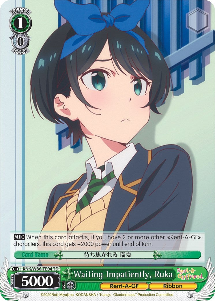 Image for Waiting Impatiently, Ruka (Rent-A-Girlfriend) (KNK/W86-TE04 TD) - Weiss Schwarz