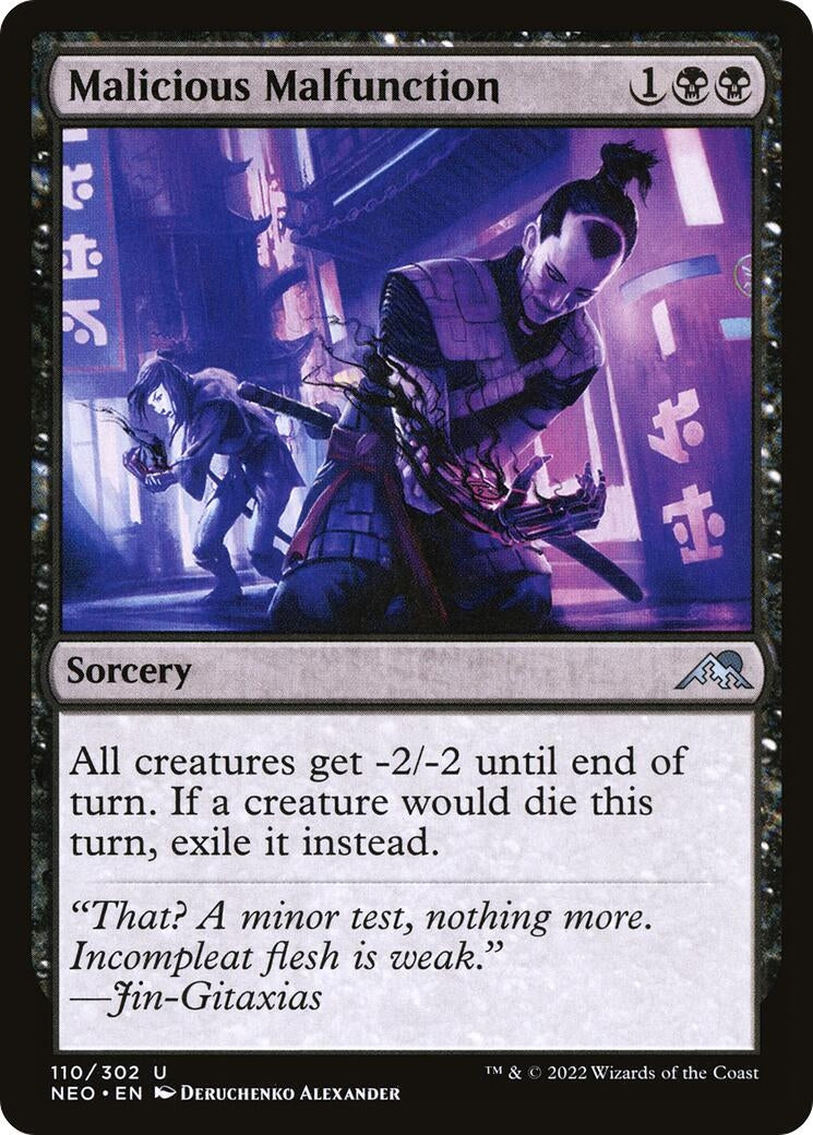 Image for Malicious Malfunction (Kamigawa: Neon Dynasty) (110) - Magic: The Gathering