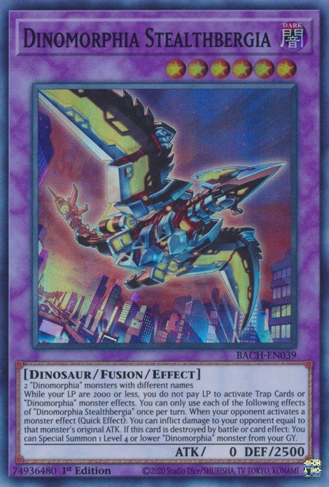 Image for Dinomorphia Stealthbergia (Battle of Chaos) (BACH-EN039) - YuGiOh