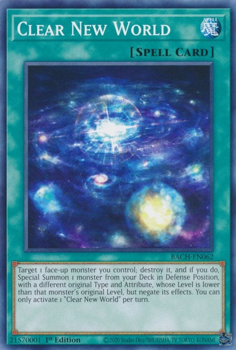 Image for Clear New World (Battle of Chaos) (BACH-EN062) - YuGiOh