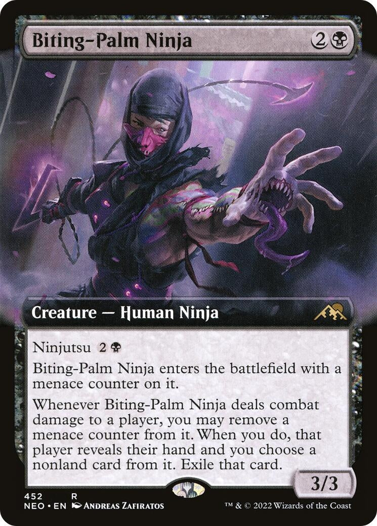 Image for Biting-Palm Ninja (Extended Art) (Kamigawa: Neon Dynasty) (452) - Magic: The Gathering