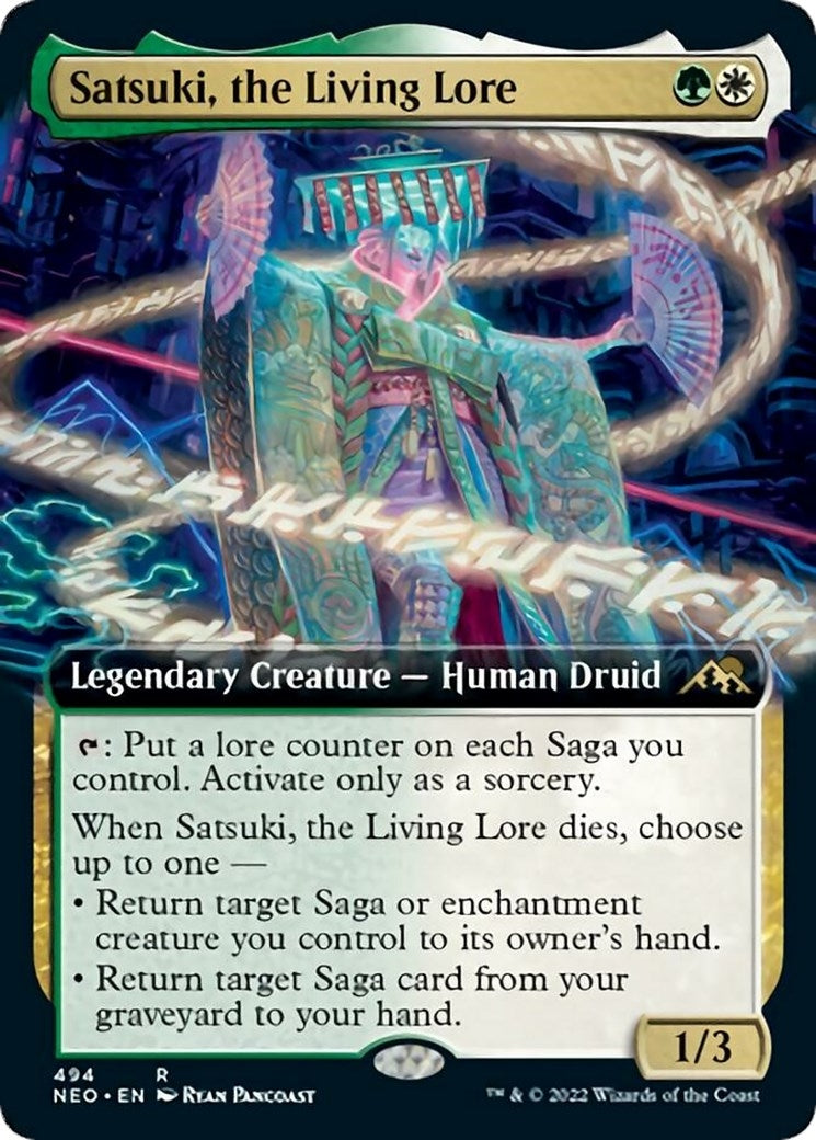 Image for Satsuki, the Living Lore (Extended Art) (Kamigawa: Neon Dynasty) (494) - Magic: The Gathering