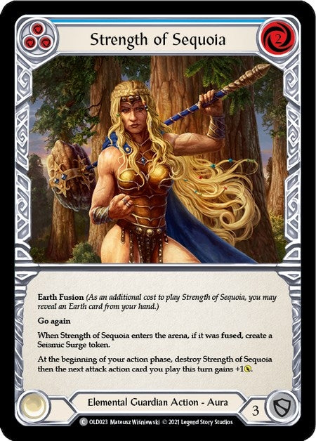 Image for Strength of Sequoia (Blue) (Blitz Deck: Tales of Aria - Oldhim) (OLD023) - Flesh and Blood TCG