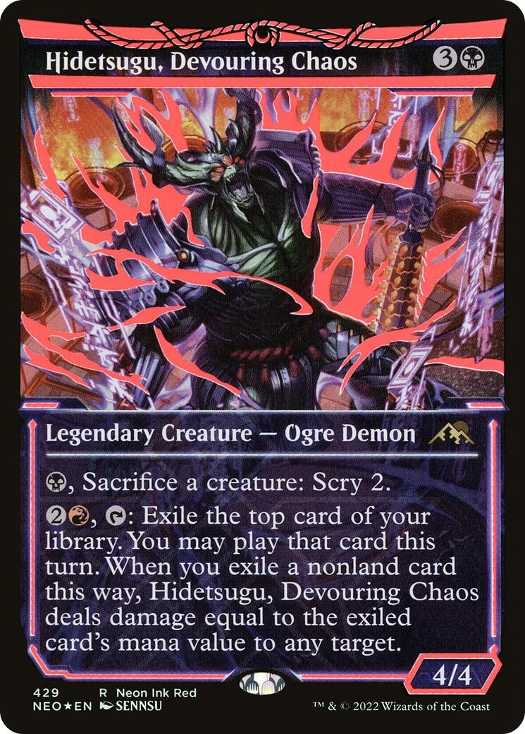 Image for Hidetsugu, Devouring Chaos (Neon Red) (Kamigawa: Neon Dynasty) (429) - Magic: The Gathering