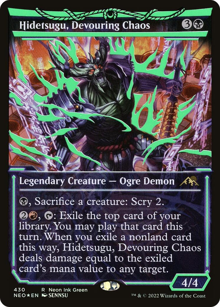 Image for Hidetsugu, Devouring Chaos (Neon Green) (Kamigawa: Neon Dynasty) (430) - Magic: The Gathering