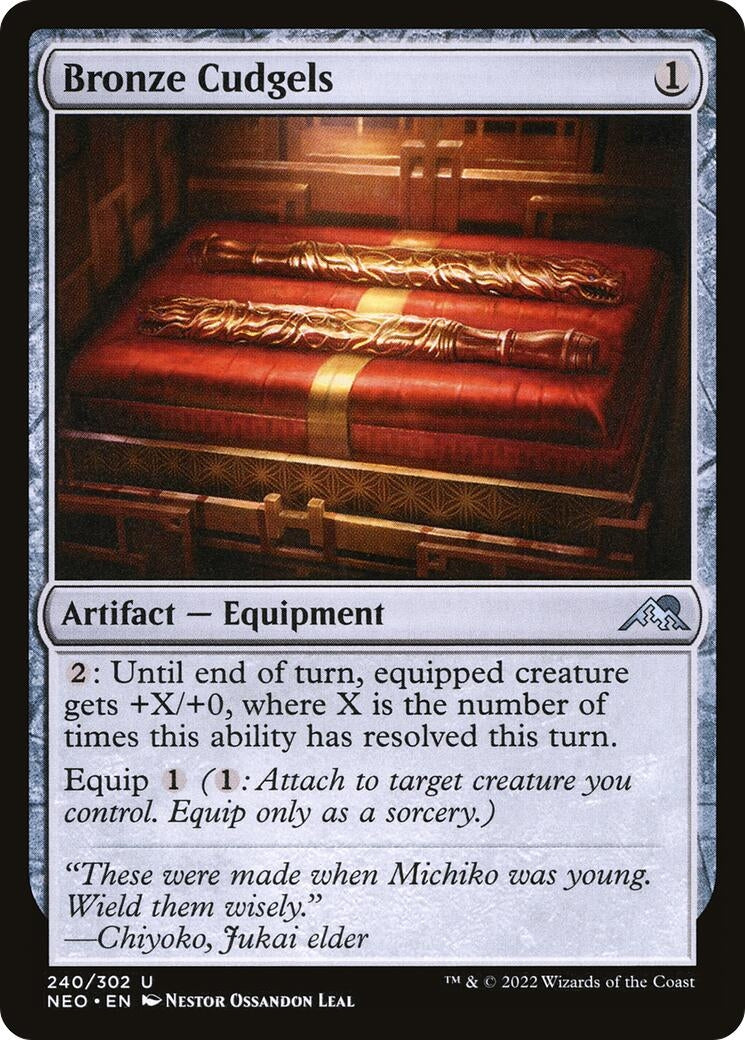 Image for Bronze Cudgels (Kamigawa: Neon Dynasty) (240) - Magic: The Gathering