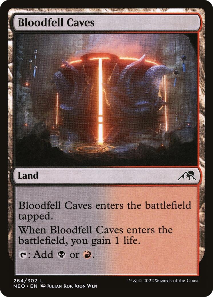 Image for Bloodfell Caves (Kamigawa: Neon Dynasty) (264) - Magic: The Gathering