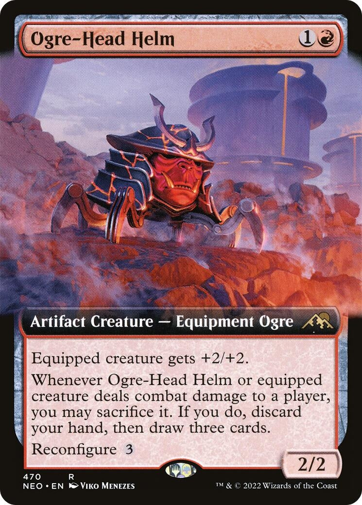 Image for Ogre-Head Helm (Extended Art) (Kamigawa: Neon Dynasty) (470) - Magic: The Gathering