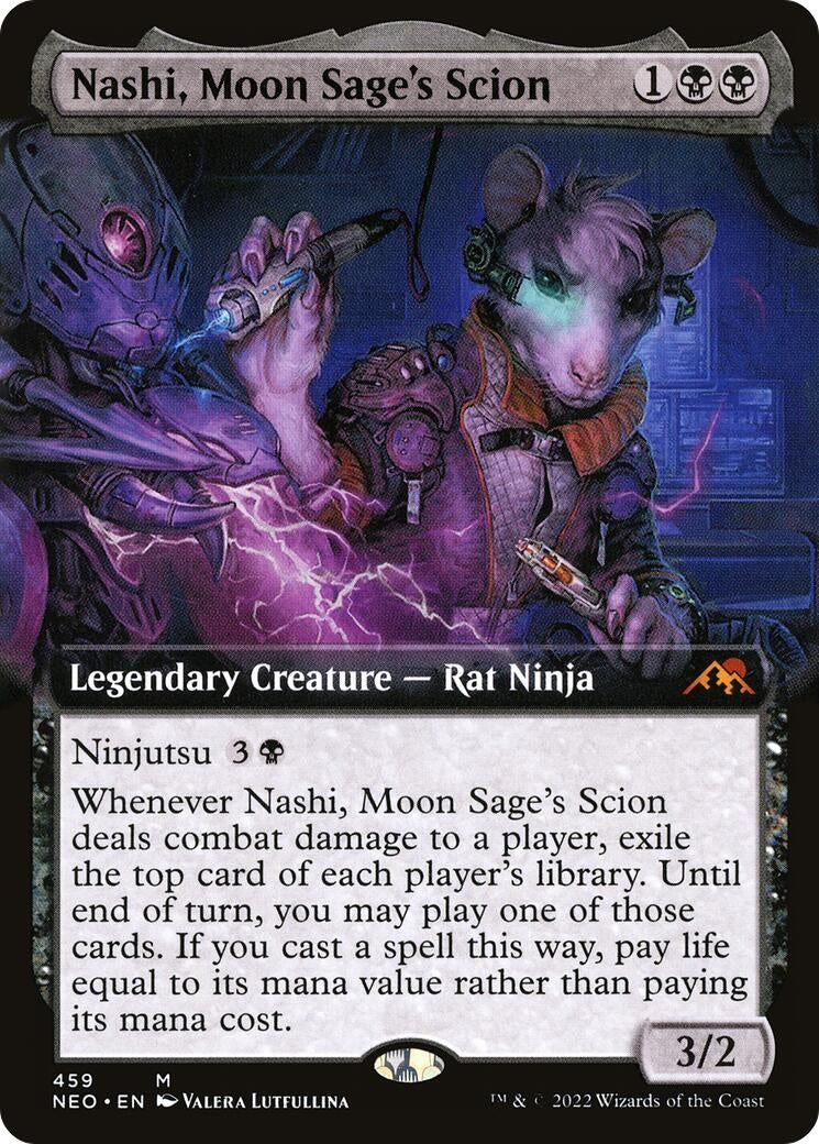 Image for Nashi, Moon Sage's Scion (Extended Art) (Kamigawa: Neon Dynasty) (459) - Magic: The Gathering
