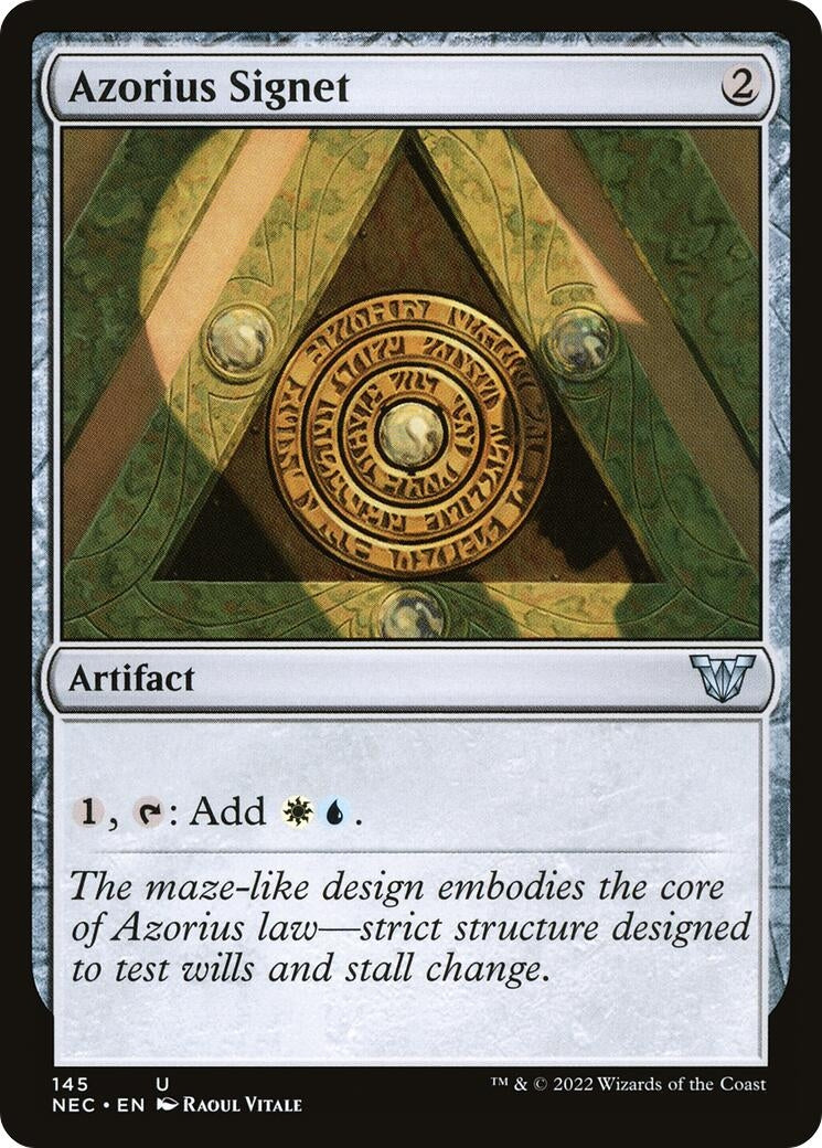 Image for Azorius Signet (Commander: Kamigawa: Neon Dynasty) (145) - Magic: The Gathering