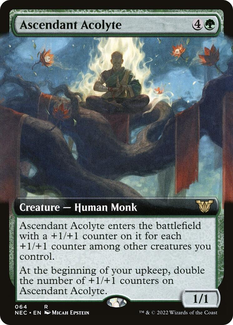 Image for Ascendant Acolyte (Extended Art) (Commander: Kamigawa: Neon Dynasty) (64) - Magic: The Gathering