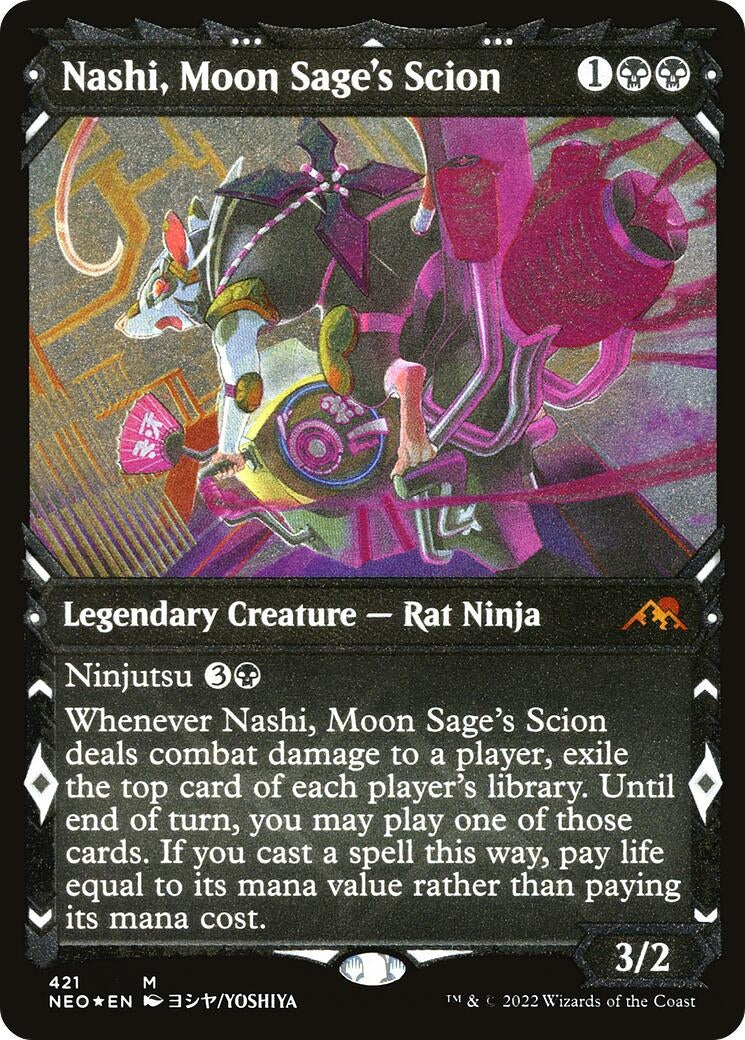 Image for Nashi, Moon Sage's Scion (Showcase) (Foil Etched) (Kamigawa: Neon Dynasty) (421) - Magic: The Gathering