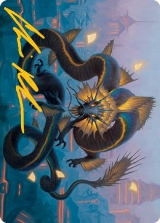 Image for Ao, the Dawn Sky Art Card (25/81) (Gold-Stamped Signature) (Art Series: Kamigawa: Neon Dynasty) (25) - Magic: The Gathering