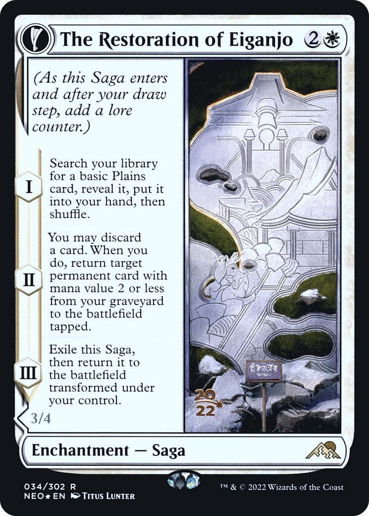 Image for The Restoration of Eiganjo (Prerelease Cards) (34) - Magic: The Gathering