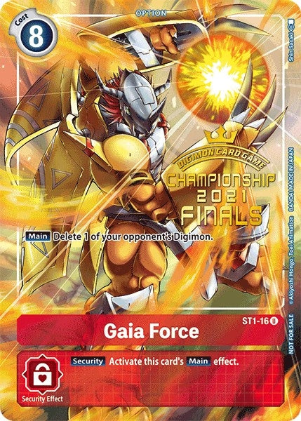 Image for Gaia Force (2021 Championship Finals Tamer's Evolution Pack) (ST1-16 U) [Starter Deck 01: Gaia Red] - Digimon Card Game