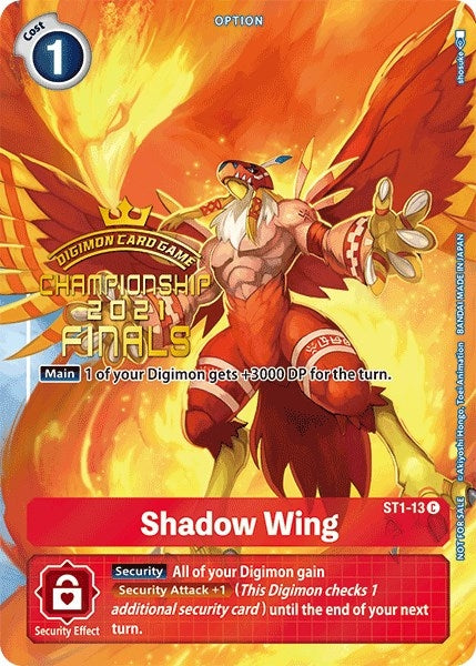 Image for Shadow Wing (2021 Championship Finals Tamer's Evolution Pack) (ST1-13 C) [Starter Deck 01: Gaia Red] - Digimon Card Game