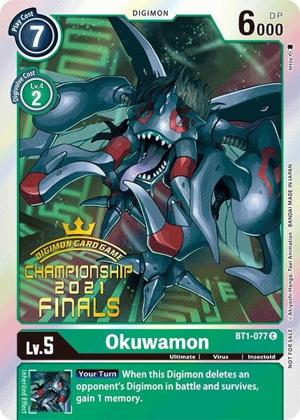 Image for Okuwamon (2021 Championship Finals Event Pack Alt-Art Gold Stamp Set) (BT01-03A) (BT1-077 C) - Digimon Card Game