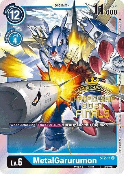 Image for MetalGarurumon (2021 Championship Finals Event Pack Alt-Art Gold Stamp Set) (ST-2) (ST2-11 SR) - Digimon Card Game