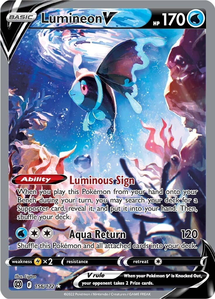 Image for Lumineon V (Alternate Full Art) (SWSH09: Brilliant Stars) (156/172) - Pokemon