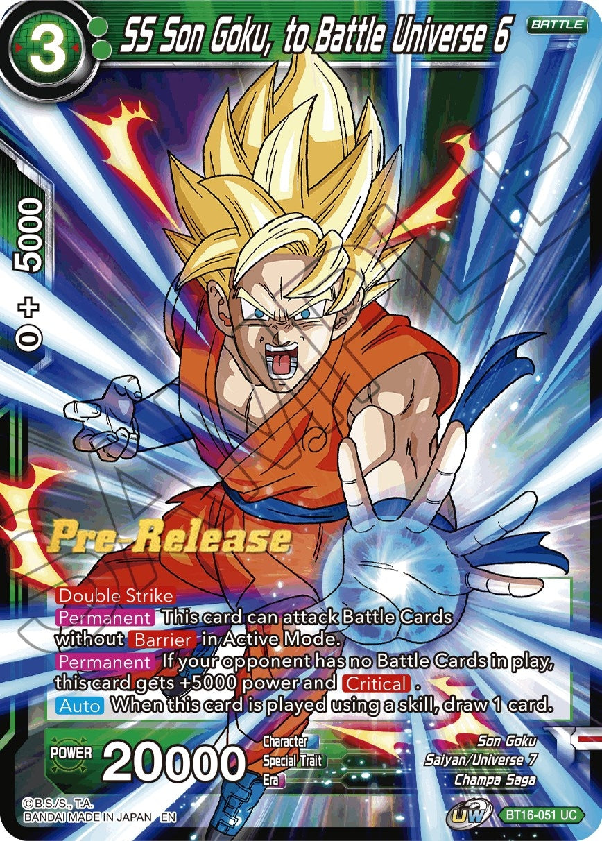 Image for SS Son Goku, to Battle Universe 6 (Realm of the Gods Pre-Release Cards) (BT16-051) - Dragon Ball Super: Masters
