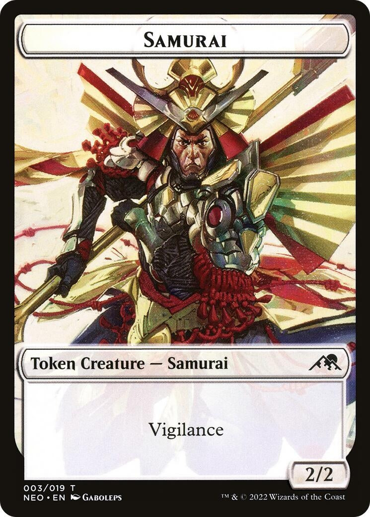 Image for Samurai (003) // Goblin Shaman (008) Double-sided Token (Kamigawa: Neon Dynasty) (3 // 8) - Magic: The Gathering