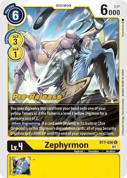 Image for Zephyrmon (BT07_PR) (BT7-036 U) - Digimon Card Game