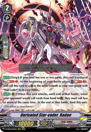 Image for Unrivaled Star-vader, Radon (D-VS04: V Clan Collection Vol.4) (D-VS04/044EN) - Cardfight Vanguard