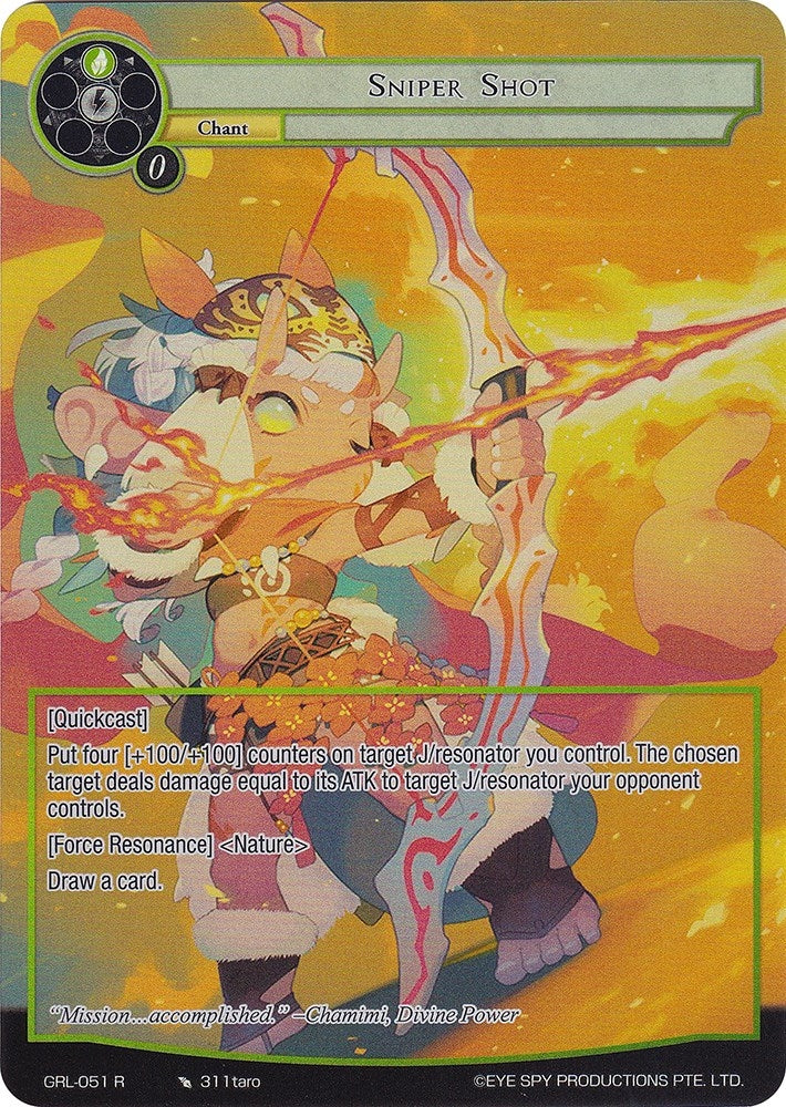 Image for Sniper Shot (Full Art) (Game of Gods: Reloaded) (GRL-051) - Force of Will