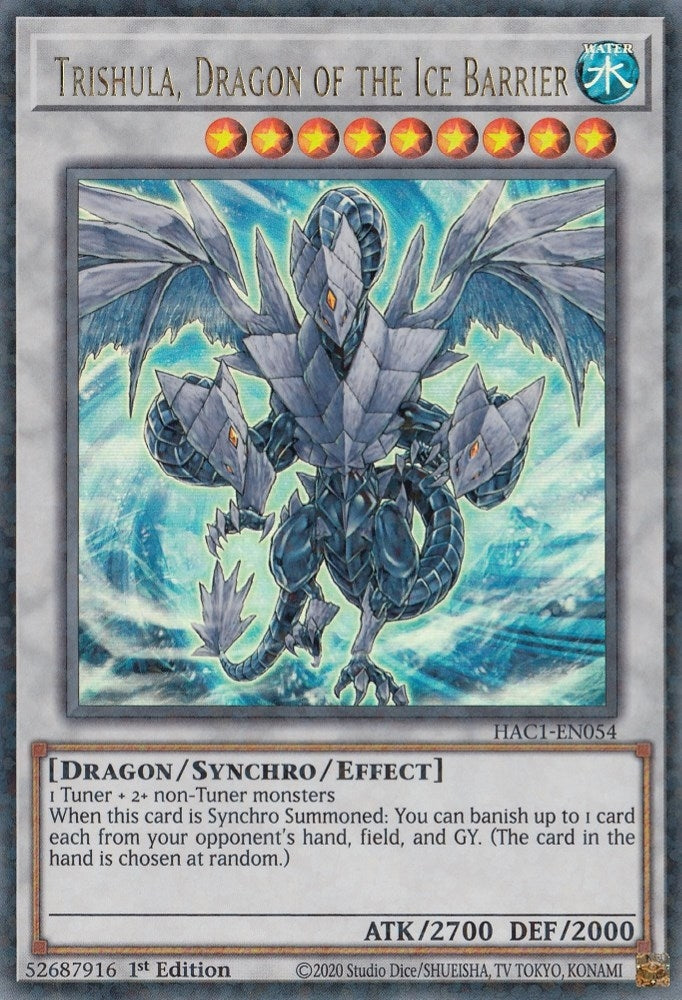 Image for Trishula, Dragon of the Ice Barrier (Duel Terminal) (Hidden Arsenal: Chapter 1) (HAC1-EN054) - YuGiOh