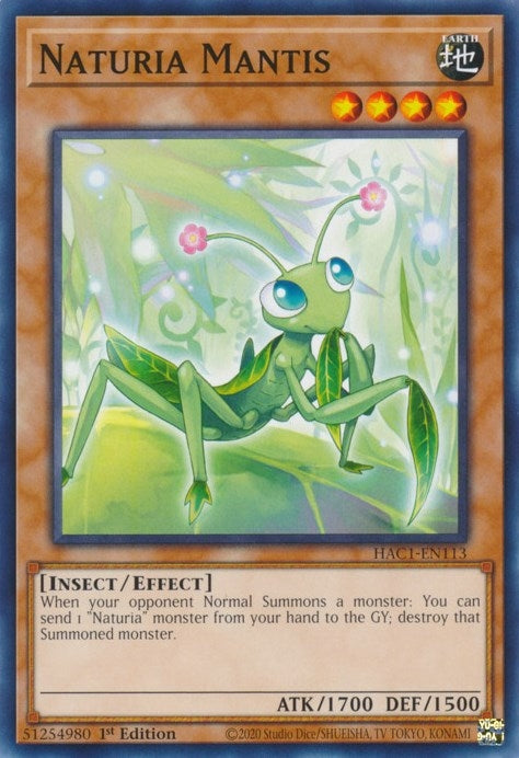 Image for Naturia Mantis (Hidden Arsenal: Chapter 1) (HAC1-EN113) - YuGiOh