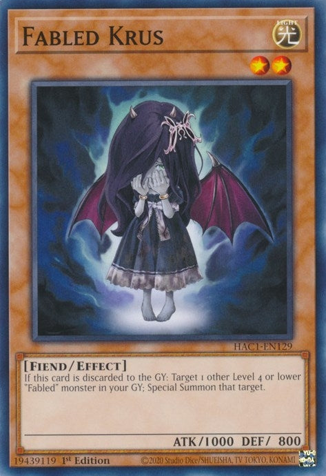 Image for Fabled Krus (Hidden Arsenal: Chapter 1) (HAC1-EN129) - YuGiOh