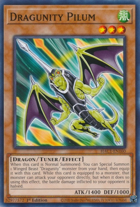 Image for Dragunity Pilum (Hidden Arsenal: Chapter 1) (HAC1-EN160) - YuGiOh