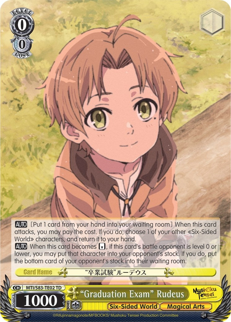 Image for "Graduation Exam" Rudeus (Mushoku Tensei: Jobless Reincarnation) (MTI/S83-TE02 TD) - Weiss Schwarz