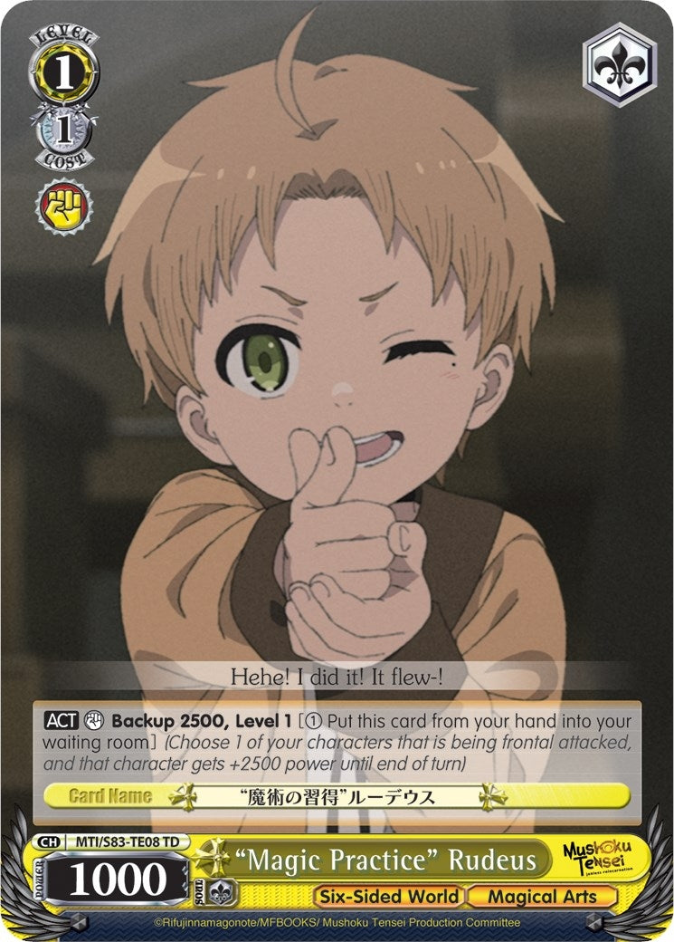 Image for "Magic Practice" Rudeus (Mushoku Tensei: Jobless Reincarnation) (MTI/S83-TE08 TD) - Weiss Schwarz