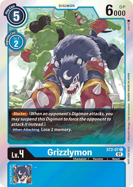 Image for Grizzlymon - ST2-07 (Official Tournament Pack Vol.4) (ST-2) (ST2-07 C) - Digimon Card Game
