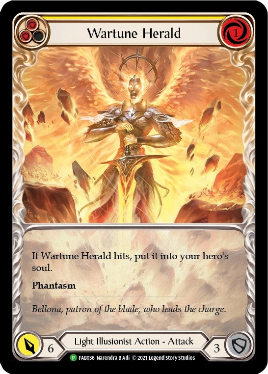 Image for Wartune Herald (Yellow) (Extended Art) -  FAB036 (Flesh and Blood: Promo Cards) (FAB036) - Flesh and Blood TCG