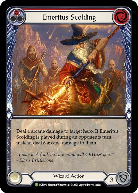 Image for Emeritus Scolding (Red) (Extended Art) - LGS090 (Flesh and Blood: Promo Cards) (LGS090) - Flesh and Blood TCG