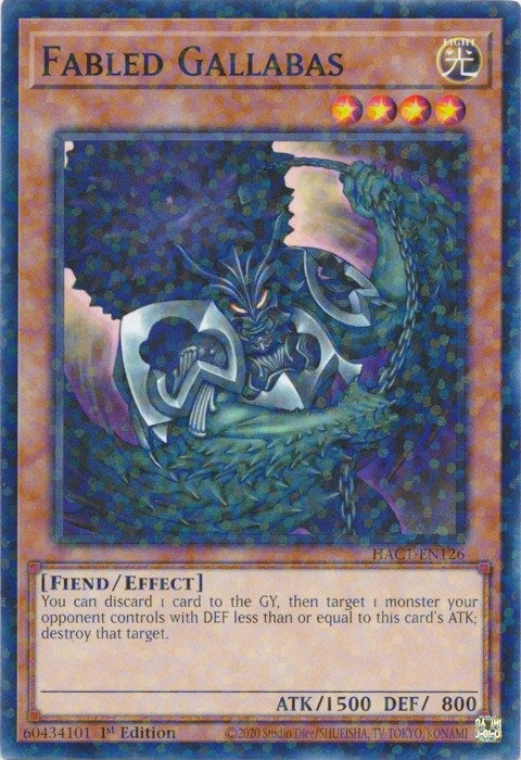 Image for Fabled Gallabas (Duel Terminal) (Hidden Arsenal: Chapter 1) (HAC1-EN126) - YuGiOh