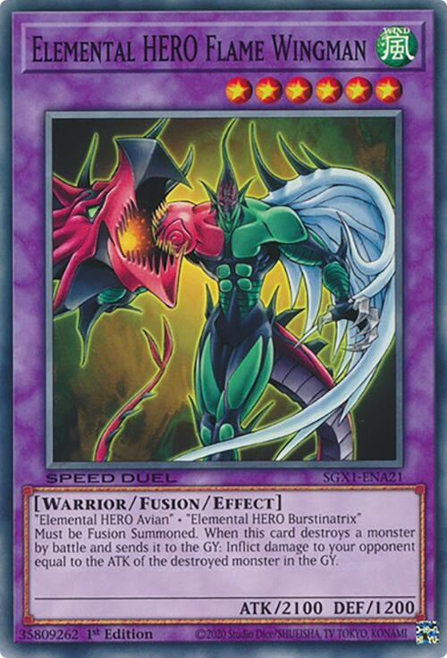Image for Elemental HERO Flame Wingman (Speed Duel GX: Duel Academy Box) (SGX1-ENA21) - YuGiOh