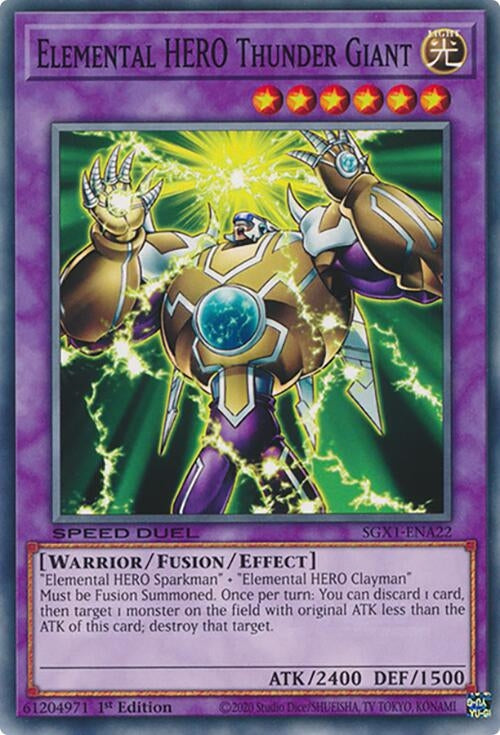 Image for Elemental HERO Thunder Giant (Speed Duel GX: Duel Academy Box) (SGX1-ENA22) - YuGiOh