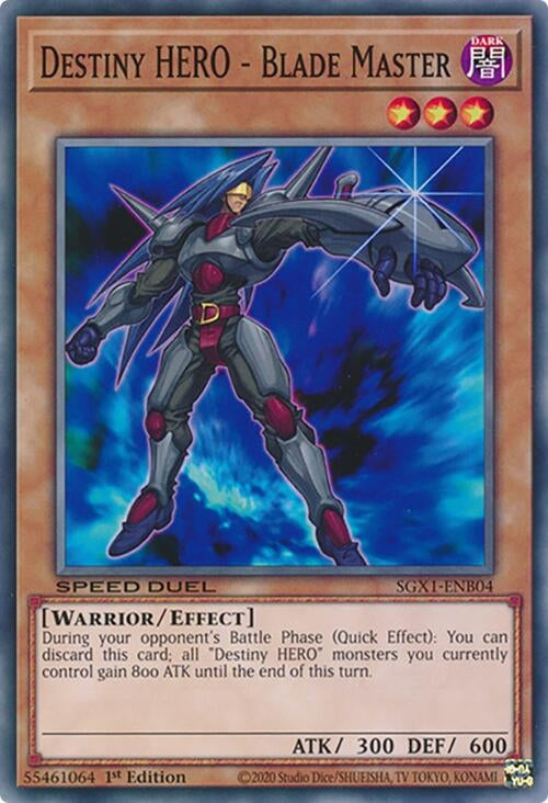 Image for Destiny HERO - Blade Master (Speed Duel GX: Duel Academy Box) (SGX1-ENB04) - YuGiOh