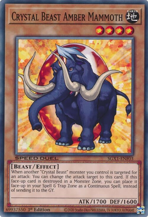 Image for Crystal Beast Amber Mammoth (Speed Duel GX: Duel Academy Box) (SGX1-ENF03) - YuGiOh