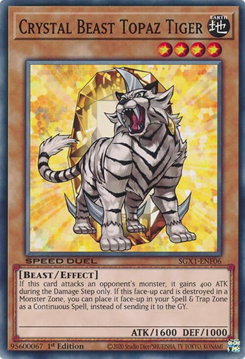 Image for Crystal Beast Topaz Tiger (Speed Duel GX: Duel Academy Box) (SGX1-ENF06) - YuGiOh