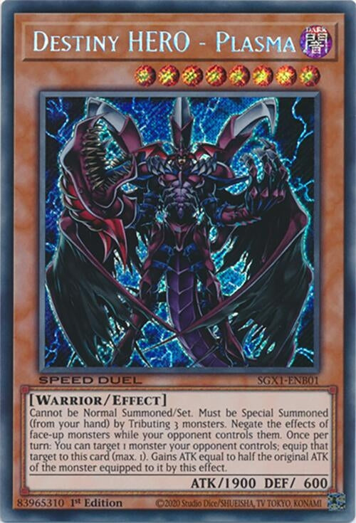 Image for Destiny HERO - Plasma (Secret Rare) (Speed Duel GX: Duel Academy Box) (SGX1-ENB01) - YuGiOh