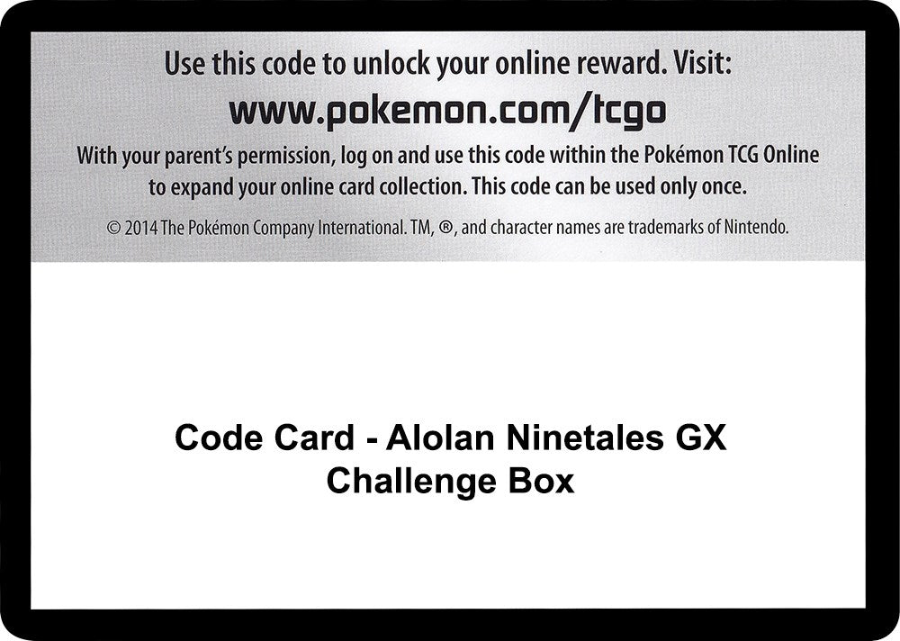 Image for Code Card - Alolan Ninetales GX Challenge Box - Pokemon