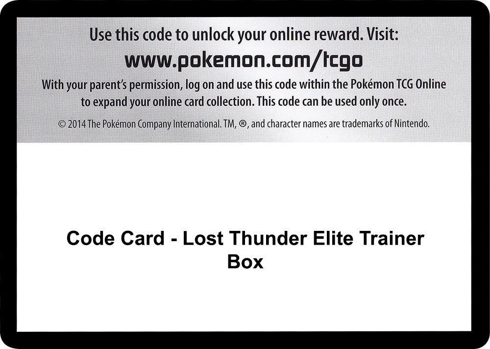 Image for Code Card - Lost Thunder Elite Trainer Box - Pokemon